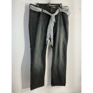 Womans Stamp 10 Size 16 Black Straight Jeans Belt